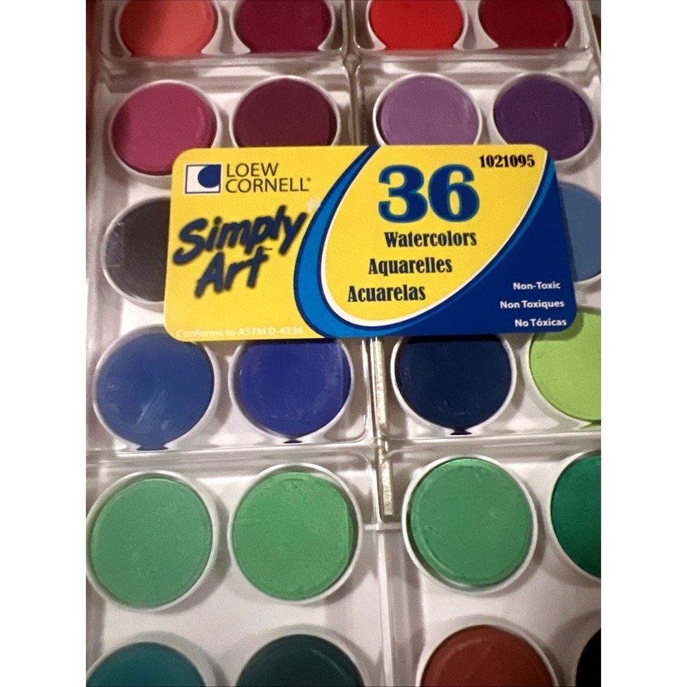 Loew-Cornell Simply Art 36 Watercolor Paint Set Sealed New Old Stock W/brush - Picture 5 of 5